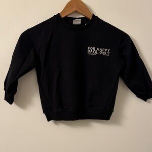 Zara Black Kids Sweatshirt and pant with White Print